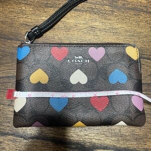 Coach heart wristlet